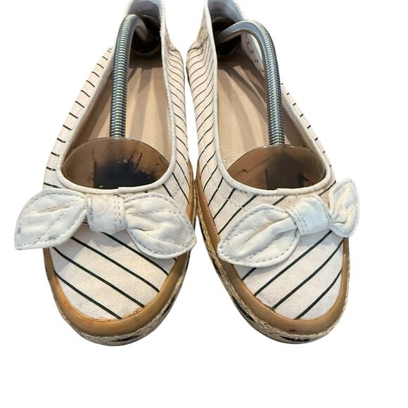 Sperry Shoes - Sperry Top Sider White Black Bow Nautical Preppy Striped Flats Shoes 8.5 M